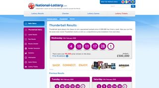 
                            9. Thunderball Results and Winning Numbers - National Lottery