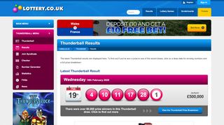 
                            5. Thunderball Results - Lottery