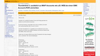 
                            13. Thunderbird 3: zusätzlich zu IMAP Accounts wie z.B. WEB.de einen ...