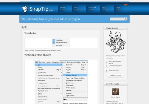 
                            13. Thunderbird: Nur ungelesene Mails anzeigen - SnapTip