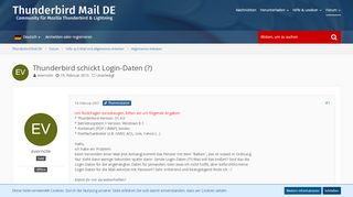 
                            1. Thunderbird schickt Login-Daten (?) - Allgemeines Arbeiten ...