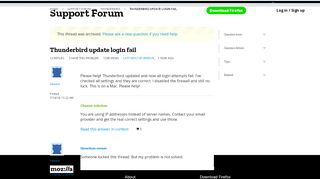 
                            8. Thunderbird update login fail | Thunderbird Support Forum | Mozilla ...