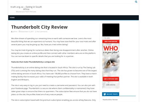 
                            3. Thunderbolt City Review – truth.org.za – Dating in South Africa