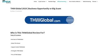 
                            12. THW Global 2018 | Business Opportunity or Big Scam