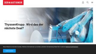 
                            5. ThyssenKrupp: Wird das der nächste Deal? - Der Aktionär