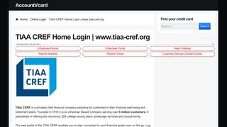 
                            7. TIAA CREF Home Login | www.tiaa-cref.org