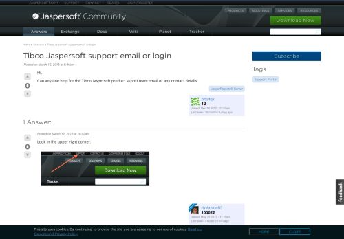
                            3. Tibco Jaspersoft support email or login | Jaspersoft Community