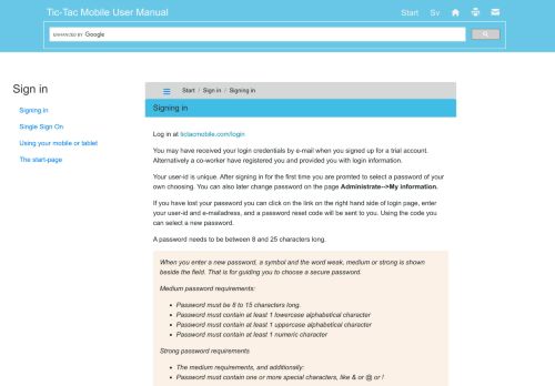 
                            5. Tic-Tac Mobile User Manual | Sign in