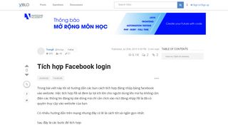 
                            8. Tích hợp Facebook login - Viblo