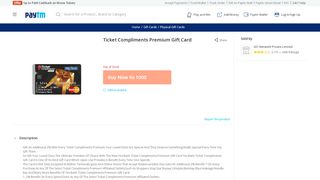 
                            9. Ticket Compliments Premium Gift Card | Paytm.com