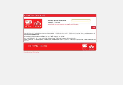 
                            5. Ticket Factory – Flugfinder Login
