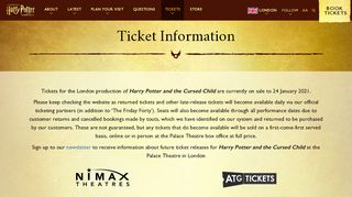 
                            9. Ticket Information | Harry Potter and the Cursed Child London