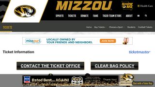 
                            10. Ticket Information - University of Missouri Athletics