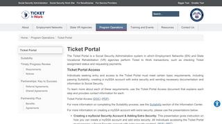 
                            13. Ticket Portal - yourtickettowork.ssa.gov