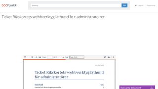 
                            12. Ticket Rikskortets webbverktyg lathund fo r administrato rer - PDF