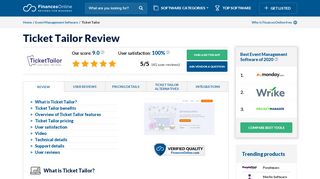 
                            12. Ticket Tailor Reviews: Overview, Pricing and Features