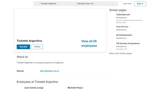 
                            11. Ticketek Argentina | LinkedIn