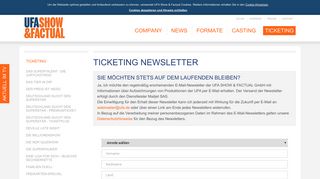 
                            6. Ticketing Newsletter - UFA Show & Factual