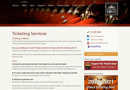 
                            12. Ticketing Services - The Theatre Royal