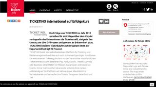 
                            7. TICKETINO international auf Erfolgskurs Startupticker.ch | The Swiss ...