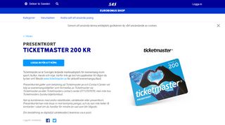 
                            10. Ticketmaster 200 sek - SAS EuroBonus