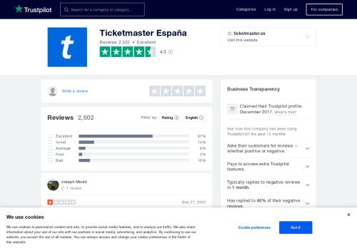 
                            4. Ticketmaster España Reviews | Read Customer Service Reviews of ...
