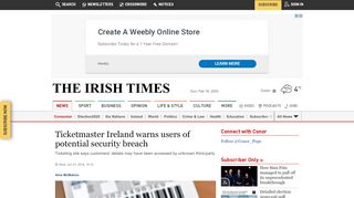 
                            10. Ticketmaster Ireland warns users of potential security breach