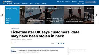 
                            10. Ticketmaster UK says customers' data may have been stolen in hack