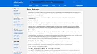 
                            4. Ticketmaster.com - Help | Error Messages