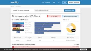 
                            8. ticketmaster.de | SEO Bewertung | Seobility.net