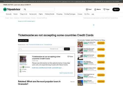 
                            8. Ticketmaster.es not accepting some countries Credit Cards ...