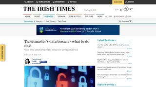 
                            10. Ticketmaster's data breach - what to do next - The Irish Times