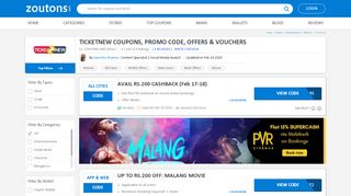 
                            3. TicketNew Coupon, Promo Codes |Offers: 50% Off On Movie Tickets ...