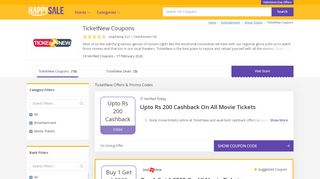 
                            6. TicketNew Offers: Flat Rs 125 OFF Coupons & Promo Codes On Movies