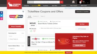 
                            8. TicketNew Offers: Flat ₹50 OFF on Movie Tickets | February ...