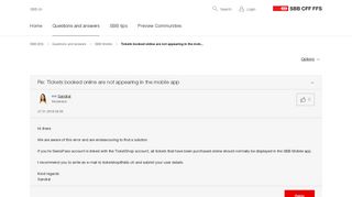 
                            7. Tickets booked online are not appearing in the mob... - Page 2 - SBB ...
