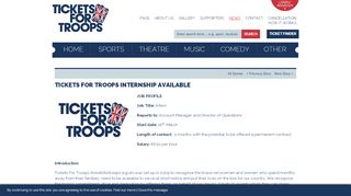 
                            7. Tickets For Troops are hiring! | Tickets for Troops