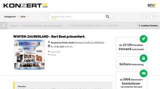 
                            10. Tickets für WINTER-ZAUBERLAND - Bert Beel präsentiert: in Niesky ...