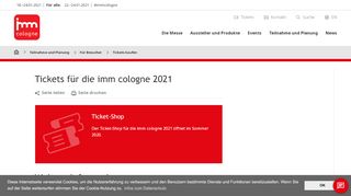 
                            7. Tickets kaufen | imm cologne