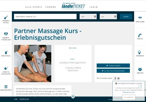 
                            12. TICKETS :: Partner Massage Kurs - Erlebnisgutschein, Jollydays ...