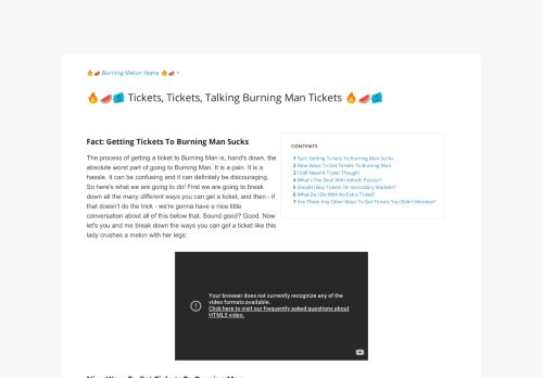 
                            9. Tickets, Tickets, Talking Burning Man Tickets - Burningmelon