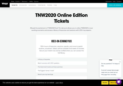 
                            7. Tickets - TNW