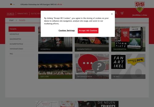 
                            11. TICKETS | VfB Stuttgart Onlineshop für Fanartikel und Tickets