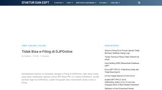 
                            12. Tidak Bisa e-Filing di DJPOnline - eFaktur dan eSPT