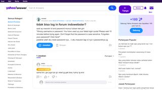 
                            9. tidak bisa log in forum indowebster? | Yahoo Answers