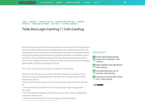 
                            4. Tidak Bisa Login Camfrog ? | Cafe Camfrog