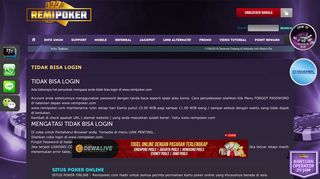 
                            9. Tidak Bisa Login | inforemipoker.com