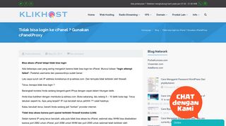 
                            4. Tidak bisa login ke cPanel ? Gunakan cPanelProxy | KlikHost