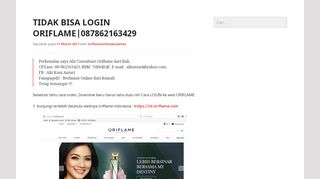 
                            11. Tidak Bisa Login Oriflame|087862163429 | Sehat & Cantik By ...