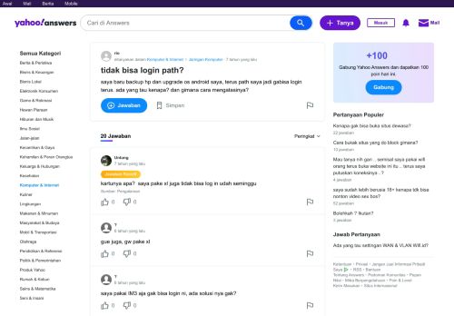 
                            13. tidak bisa login path? | Yahoo Answers